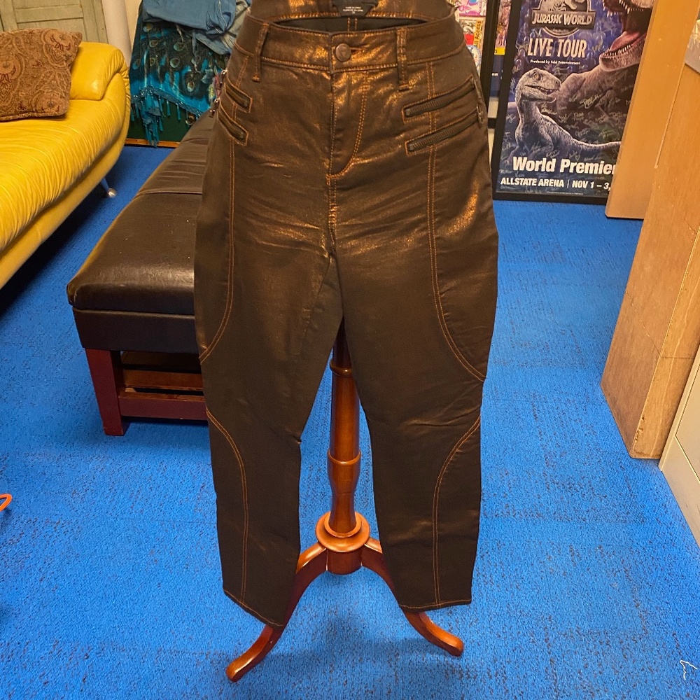 Metallic finish fashion jeans